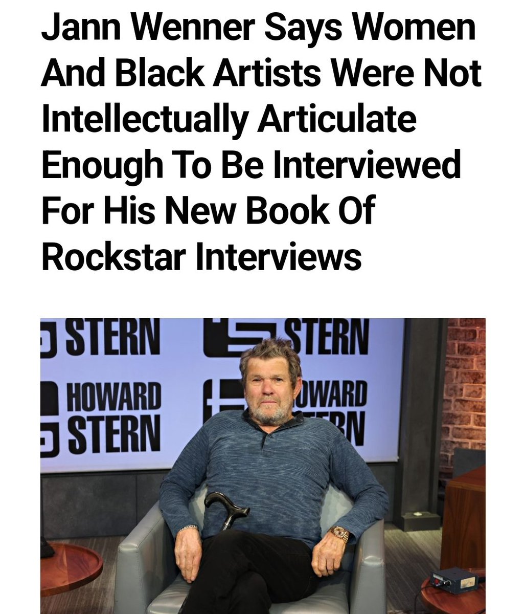 tariqnasheed's tweet photo. The founder of Rolling Stone Jann Wenner has a new book about some of the best musicians of all time titled “Masters.”  When asked by the NYT why he only focused on white male artists he says Black and female artists just don’t “articulate” at the level of white men.

This anti-Black disposition has been a constant at Rolling Stone for years, now we see why
https://t.co/GV0Ta8NkNO
