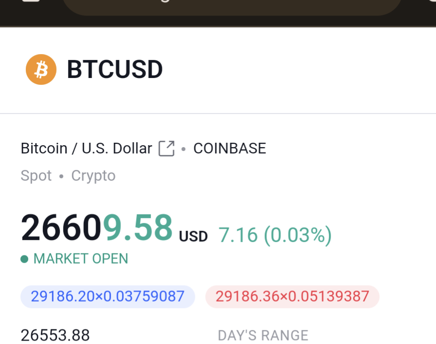 Cbr4267's tweet photo. @tradingview the bid ask prices on COINBASE:BTCUSD have been frozen at 29186 since we were last at 29186 @coinbase #bitcoin https://t.co/O9LgjacHSe