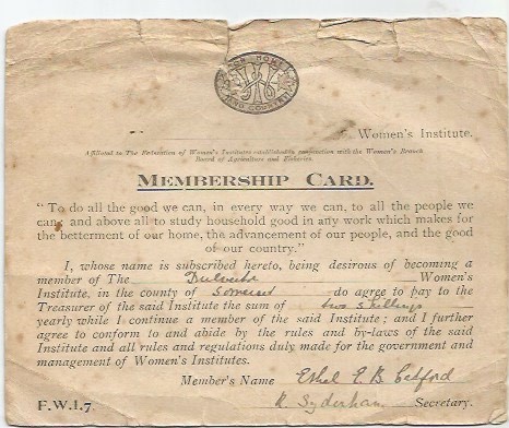 Happy 108th Birthday to <a href="/WomensInstitute/">Women's Institute</a> !
This #WIDay we are pleased to be working with such a great activist organisation on our #WomensGrassrootsActivism network. As this membership card c.1921 shows, the WI have been committed 'To do all the good we can' for over a century!