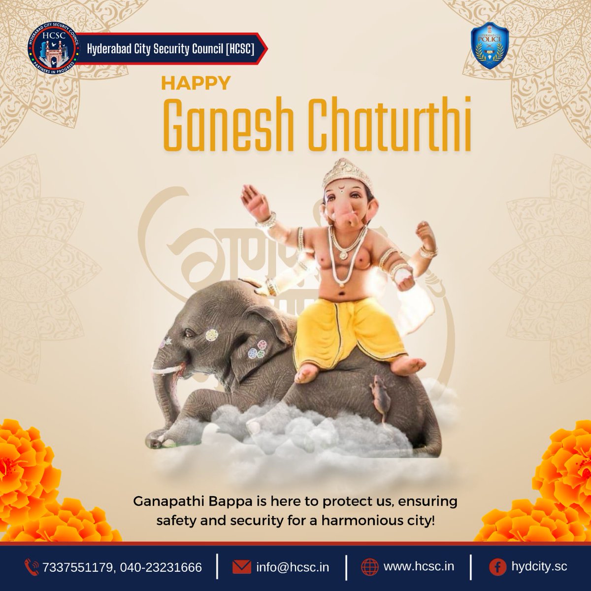 HCSC_Hyd's tweet photo. Wishing you a safe and harmonious Ganesh Chaturthi celebration. Let's cherish the festivities responsibly. 🪔🙏 

#GaneshChaturthi #SafetyFirst #GaneshChaturthi #SafetyFirst #HarmoniousCelebration #FestiveSpirit #ResponsibleCelebration #GaneshaBlessings #SafeFestivities https://t.co/MaMNiTy6AO
