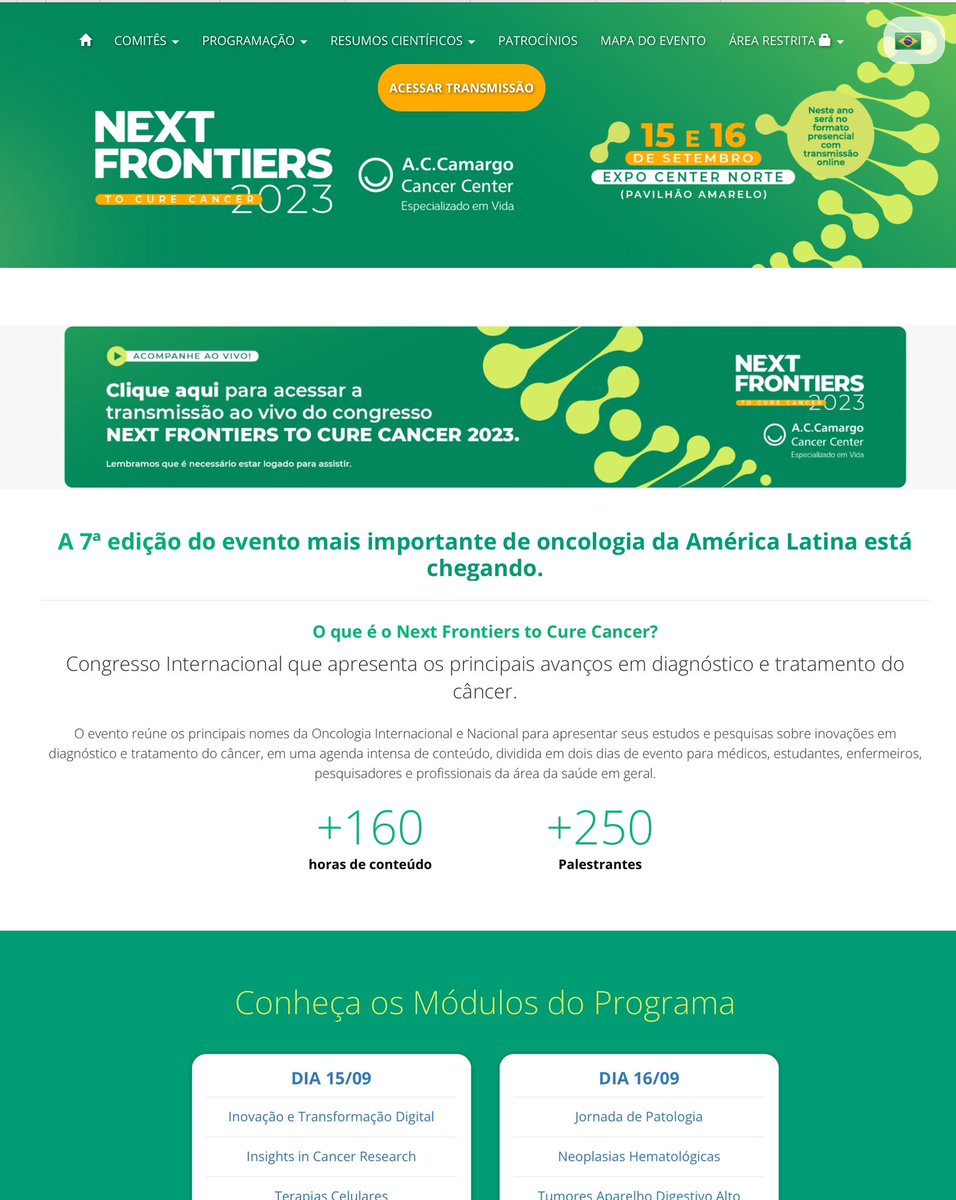 Today there is Next Frontiers! It's great to go back to the face-to-face congresses!