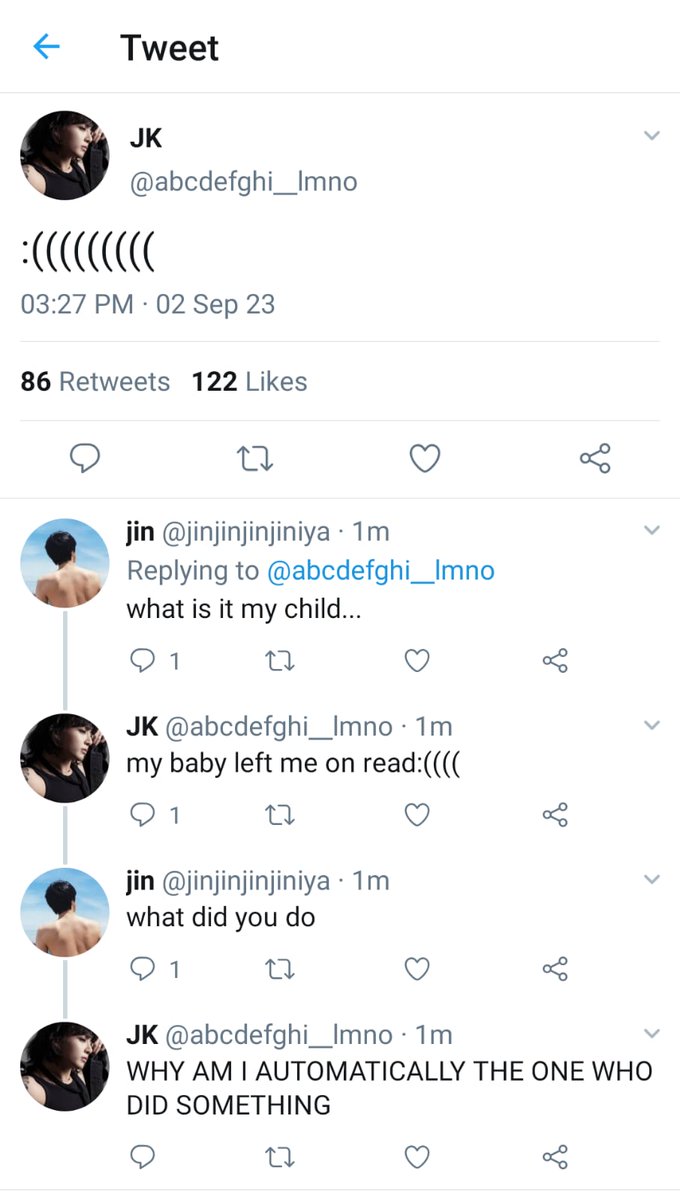 samsaekgoyangim's tweet photo. "what's the problem, baby?" - a #jikookau where: https://t.co/NvjYL2r5DN