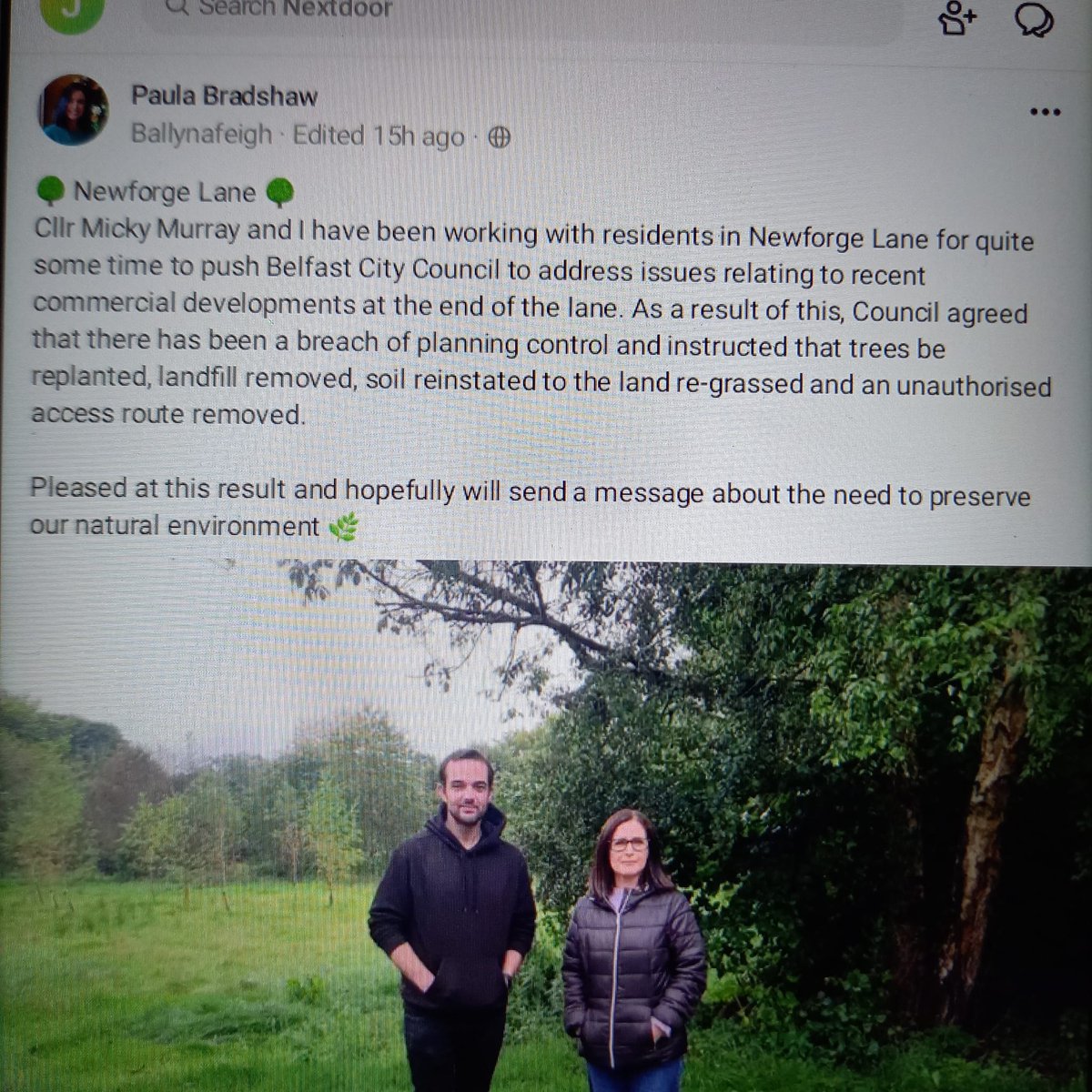 SaveOurLagan's tweet photo. Great news @PaulaJaneB @micky_murray ! This is exactly what Lagan Lands East in our AONB needs! Recognition of planning control breaches, apple trees replanted, spoil heaps removed &amp; the biodiverse meadow restored! @belfastcc @deptinfra @LaganHomesNI #loveourlagan #saveourlagan https://t.co/qZAS9F8wkf