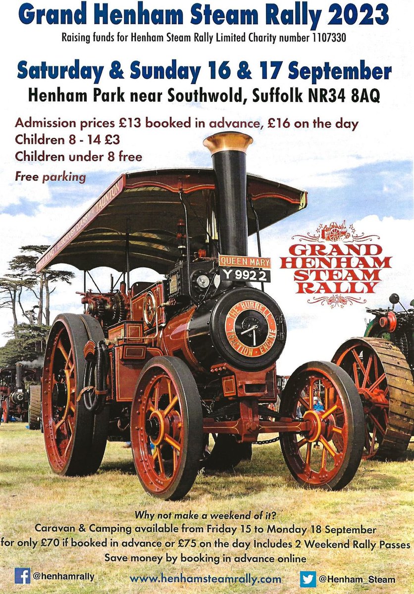 Don’t forget to come &amp; see us for the final time this weekend (today &amp; tomorrow) as we end our display season at the fantastic <a href="/Henham_Steam/">Henham Steam & Country Show</a> See you there! Weather looks great too. 🐾🐾👍❤️