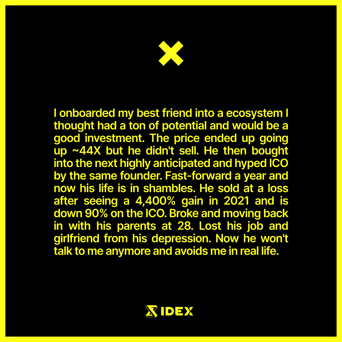 coinfessions's tweet photo. Fast-forward a year and now his life is in shambles. https://t.co/D3fzWR6k6E
