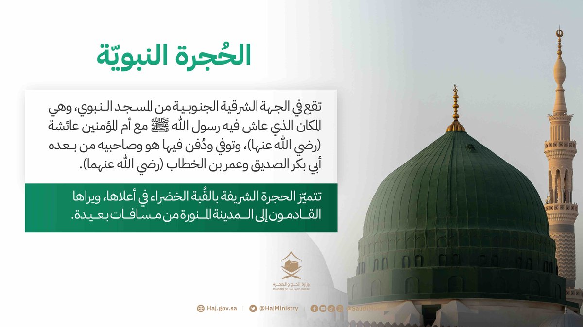 هُنا عاش ودُفن خير البشر ﷺ.

#في_القلب_يا_مكة