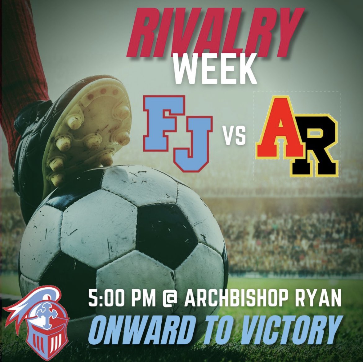FJ_Soccer27's tweet image. GAME DAY! 

🆚: Ryan
⏰: 5:00pm 
📍: Archbishop Ryan      
#YahooBlue 🔴🔵⚽️ @FJAthletics @FatherJudgeHS