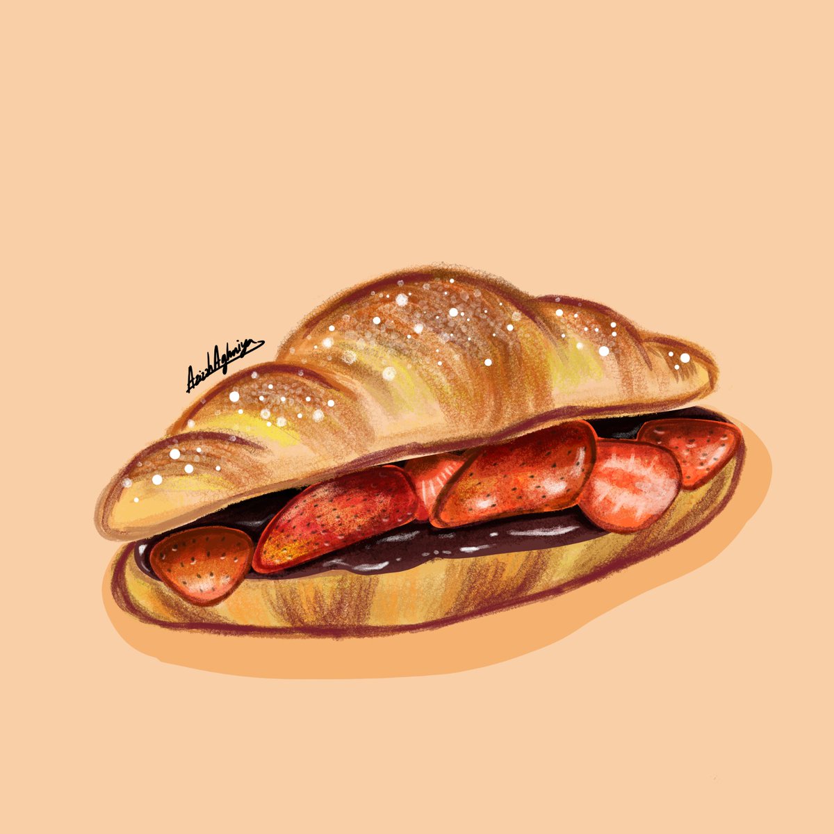 Aku gambar croissant 🥐✨

#art #artidn #ArtistOnTwitter #ArtistOfindonesia #foodillustration