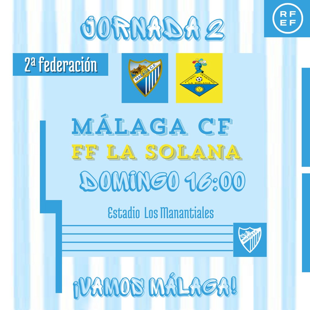 𝙅𝙊𝙍𝙉𝘼𝘿𝘼 𝟮

🏆 2ª Federación 
🆚 FF La Solana 
⏱️ 16.00h
🏟️ Estadio Los Manantiales