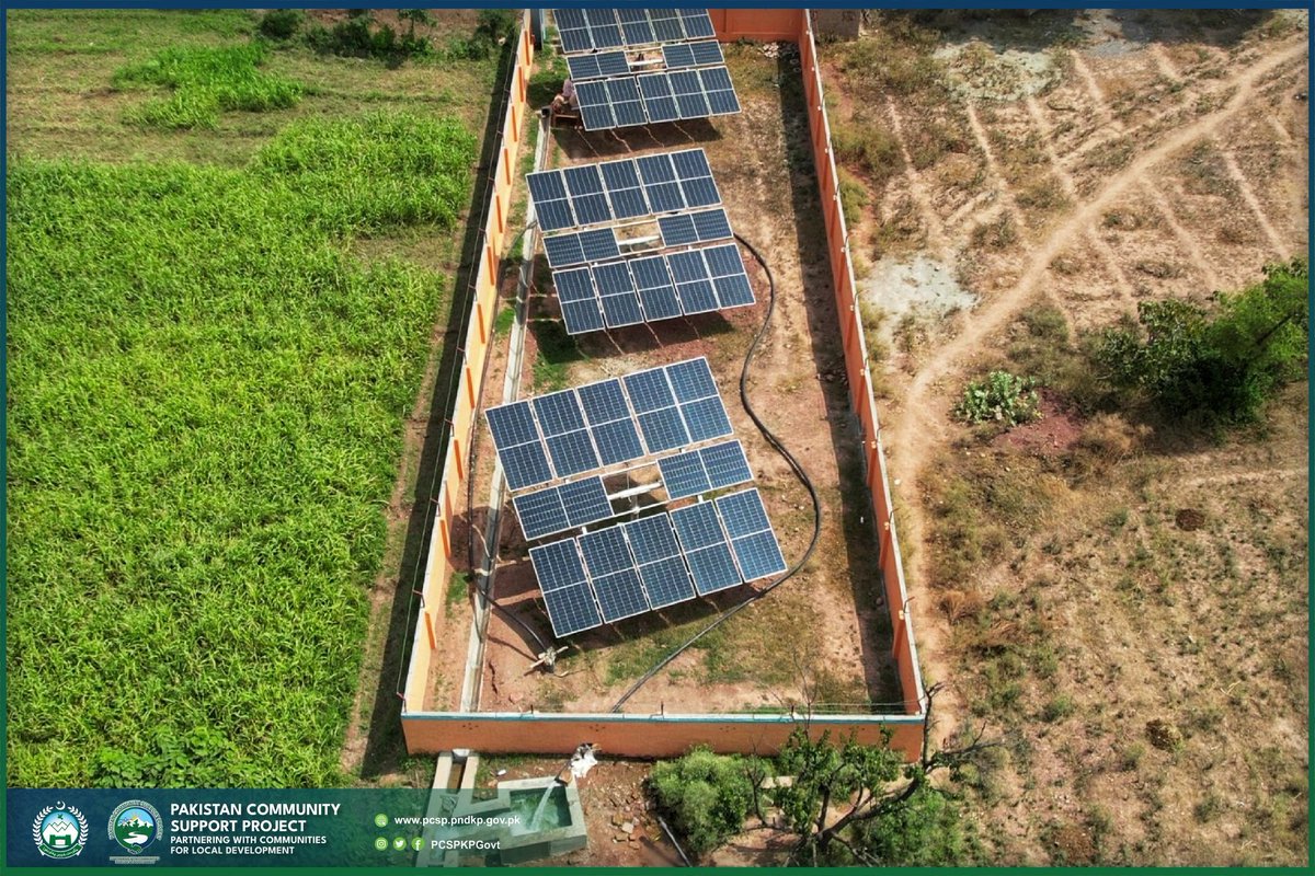 PCSPKpGovt's tweet photo. Agriculture yield gets a boost with the completion of the Solar Power Irrigation Channel and Tube Well project in Akhtar Dheri village, Nowshera. This initiative, funded by the Pakistan Community Support Project in collaboration with Insaniyat Karwan Tanzeem.
#PCSPImpact https://t.co/ic3b3cMz2U