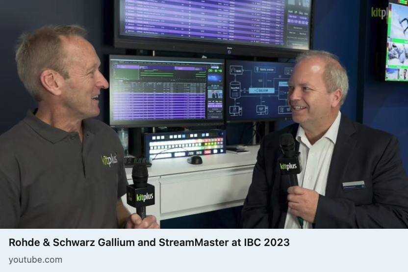 kitplusuk's tweet photo. Join us at @IBCShow 2023 as we speak to James Gilbert at the @RandS_Broadcast stand (7.B21) to explore their media solutions. Discover the comprehensive suite of solutions where we highlight on #Gallium and #StreamMaster.

Watch here- https://t.co/lNbHKwalho 

#KitPlusTV #IBC2023 https://t.co/FR6ENFbM9C