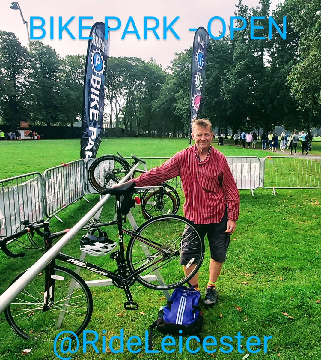 Bike Park at BBC2 In The Park is OPEN - One of the first customers says; 'The ride up London Rd from the station was great - Cycle tracks all the way' ! @visit_leicester @CHYMLeics @ActiveLeicester @OweniteAdam @Leicester_News @janet_rideleics @leicesterfest