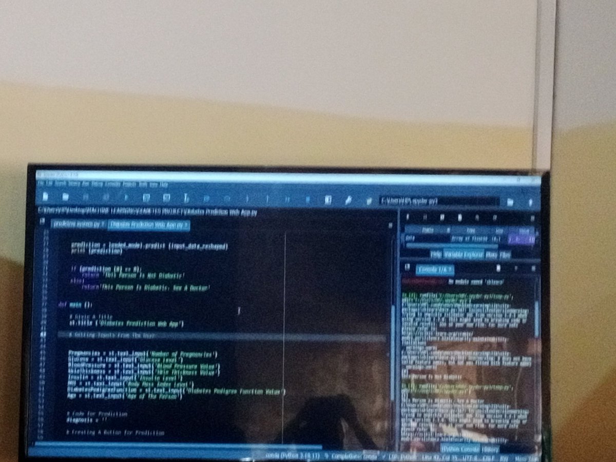 maureen_obeta's tweet image. Working on both back and front end for a predictive model. 

Thank you code @code_plateau

#code_plateau 
@DanielTok15111 
@Princeponfa 

Model in the thread.