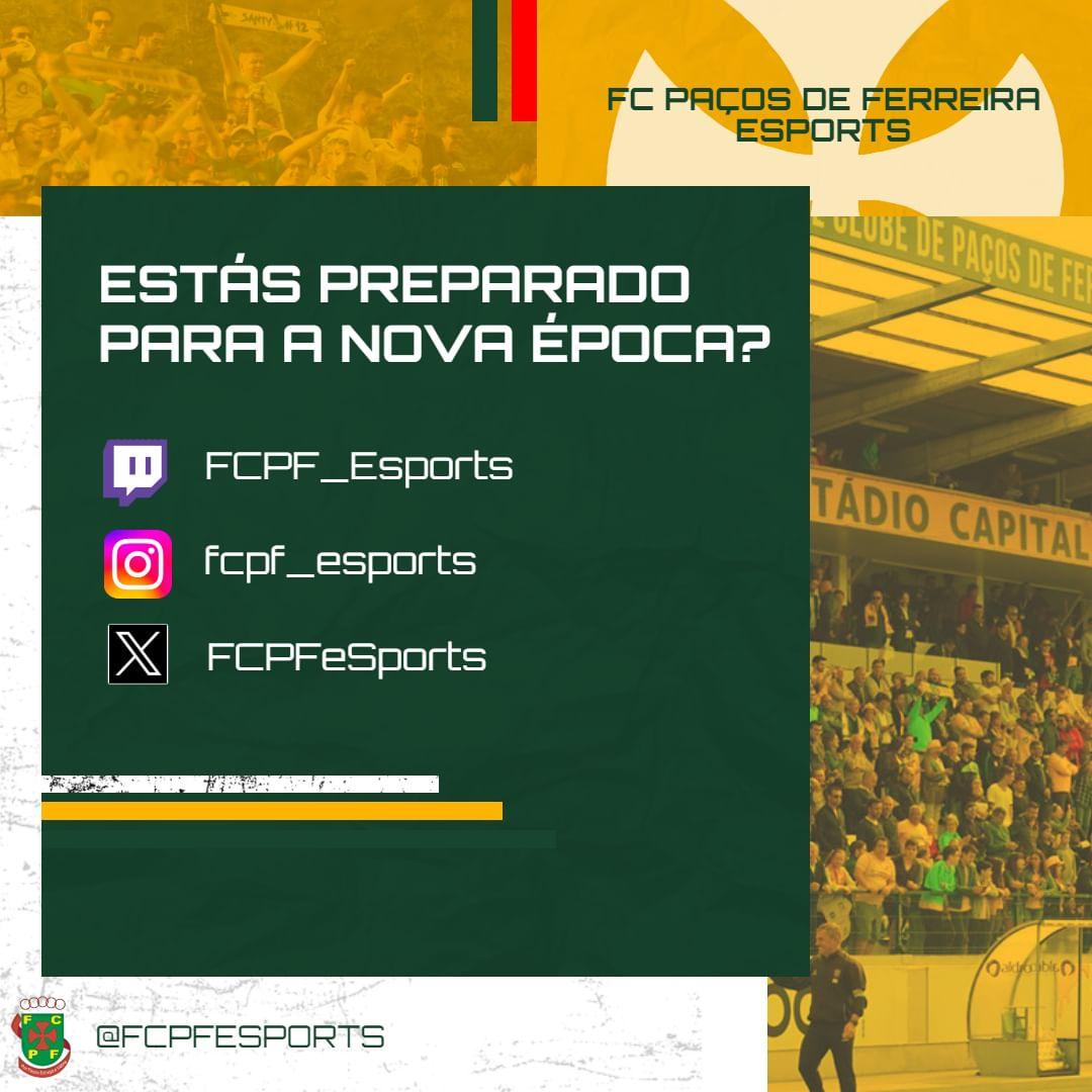 FC Paços de Ferreira ESPORTS (@fcpfesports) on Twitter photo Estás preparado para a nova época no <a href="/EASPORTSFC/">EA SPORTS FC</a> ?
🟡 Segue-nos nas redes sociais e fica a par da todas as novidades.
#defendeoamarelo Estás preparado para a nova época no <a href="/EASPORTSFC/">EA SPORTS FC</a> ?
🟡 Segue-nos nas redes sociais e fica a par da todas as novidades.
#defendeoamarelo