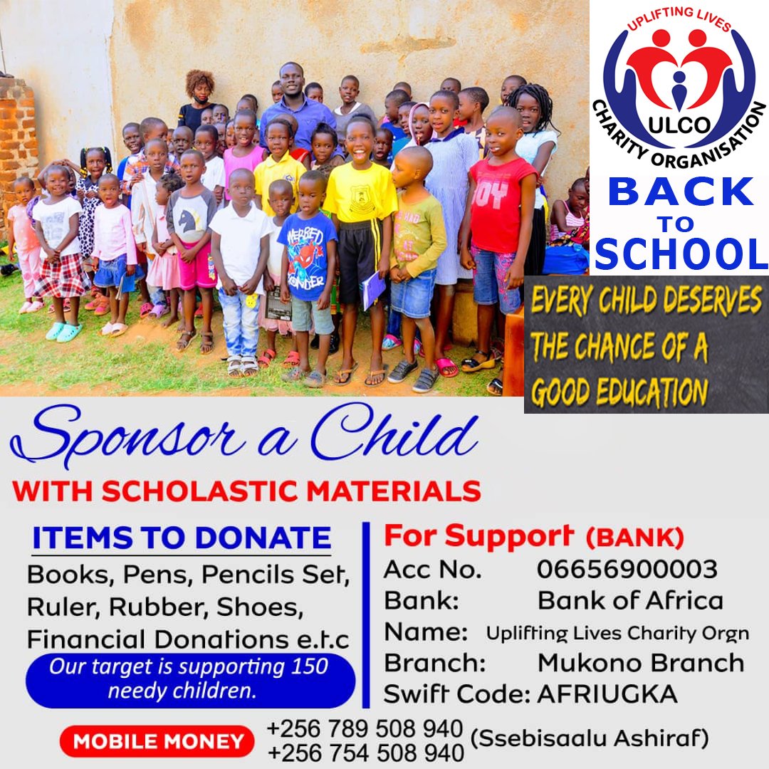 Hello our valued supporters, friends and well wishers. It's Back to School season and we as ULCO we are in a drive compain to raise requirements for our vulnerable children so that we provide them with the same education materials as their peers. I humbly call up your support.🙏🏾