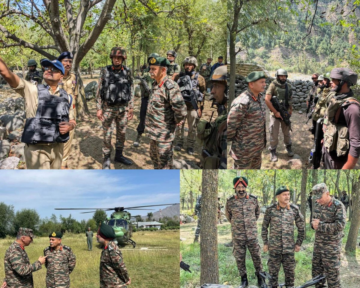 #LtGenUpendraDwivedi #ArmyCdr, Northern Command reviewed the operational situation on the ongoing operations at #Kokernag forest area in #Anantnag.
