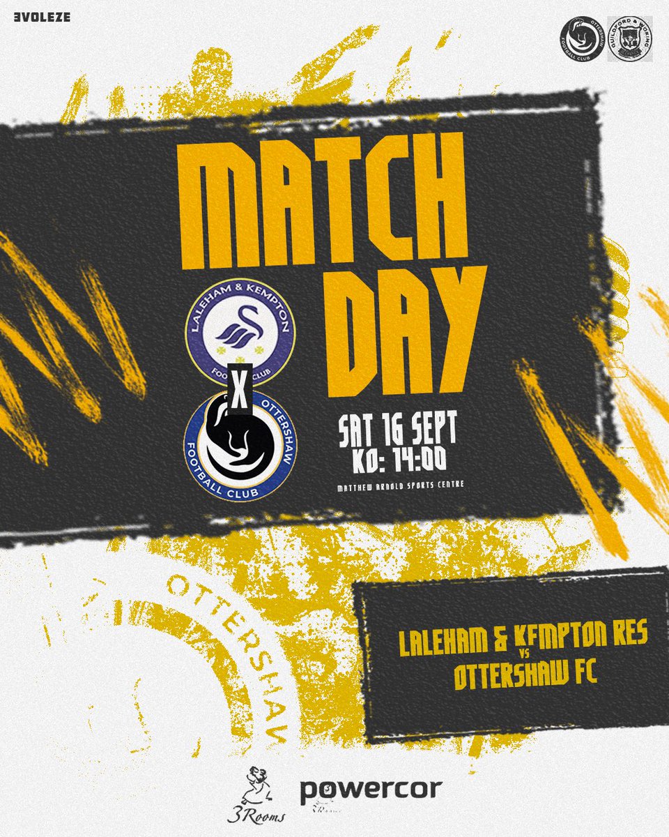 Ottershaw FC (@ottershawfc) on Twitter photo MATCH DAY
Away vs <a href="/LKemptonfc/">Laleham & Kempton FC</a> Reserves
2pm KO.
Thanks to our sponsors
<a href="/3rooms9/">3Rooms Indian restaurant</a> <a href="/powercor/">PowerCor</a>
Come down and show your support!
#UTO 🦦🟡🔵 MATCH DAY
Away vs <a href="/LKemptonfc/">Laleham & Kempton FC</a> Reserves
2pm KO.
Thanks to our sponsors
<a href="/3rooms9/">3Rooms Indian restaurant</a> <a href="/powercor/">PowerCor</a>
Come down and show your support!
#UTO 🦦🟡🔵