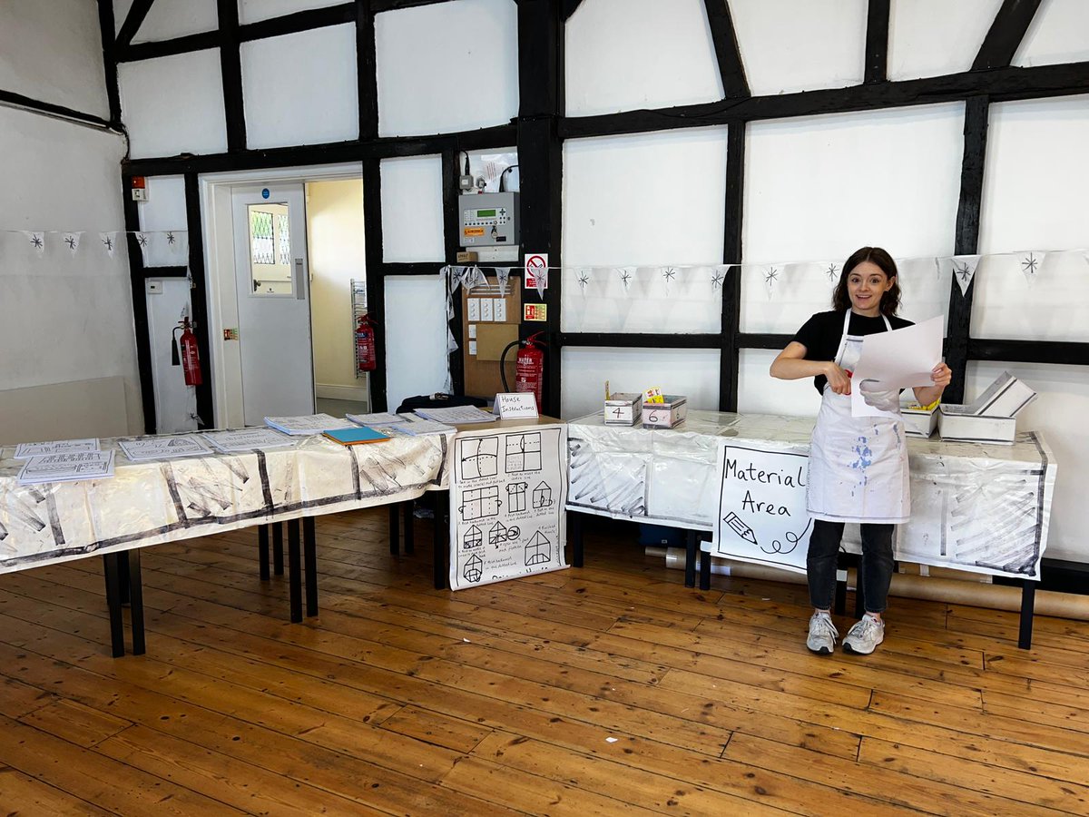 And we re off! Fold Your Town at The Old Library in Midhurst. Free and on all day. Be involved in creating your own paper city and watch it grow over the day #alineart #origami #papercity