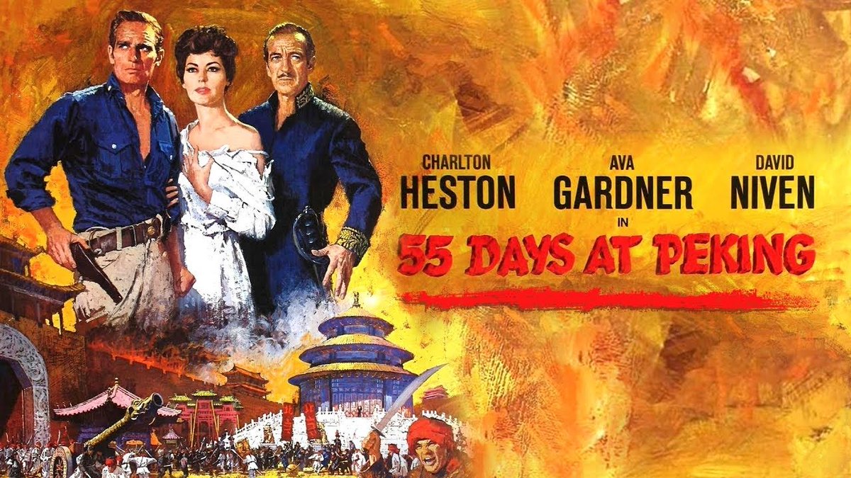 SaveRedlandLibr's tweet photo. 12:20pm TODAY on @5ACTION_tv 

The 1963 #Action #Adventure film🎥 “55 Days at Peking” directed by #NicholasRay and written by #PhilipYordan &amp; #BernardGordon

🌟#CharltonHeston #AvaGardner #DavidNiven #FloraRobson #JohnIreland #LeoGenn #HarryAndrews #RobertHelpmann #KurtKasznar https://t.co/CHUDuwRYAj
