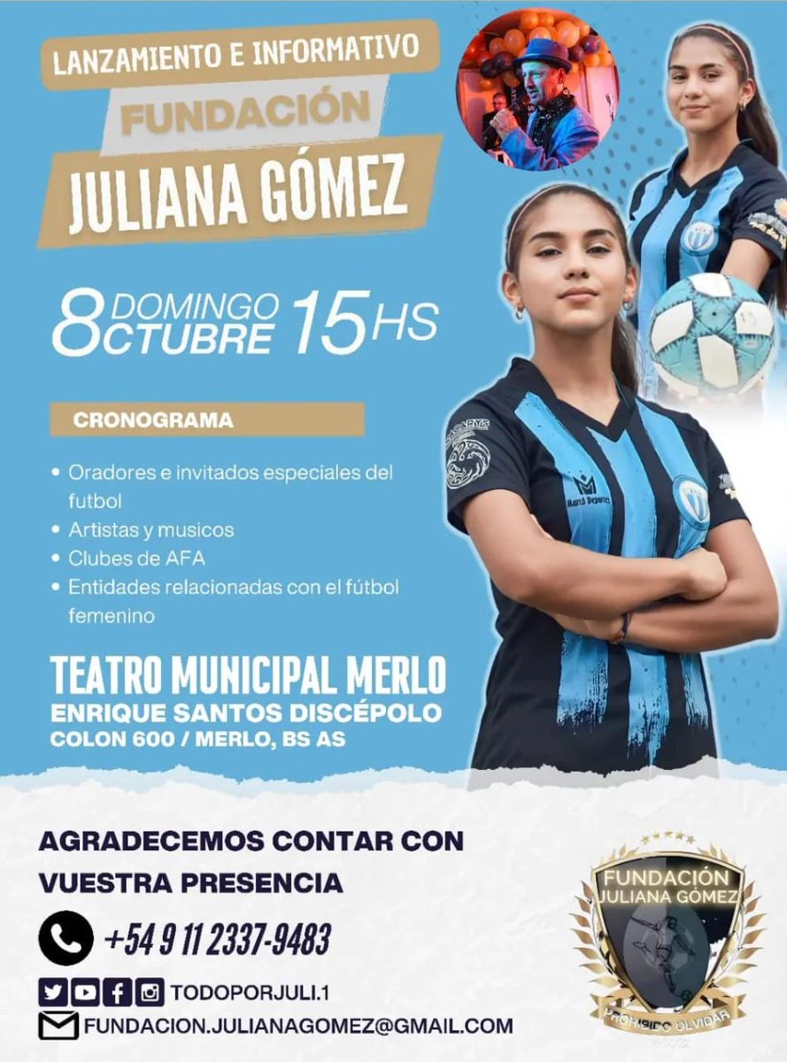 DiarioLaFutbol's tweet photo. Fundación Juliana Gómez https://t.co/dsne2Zhxld
