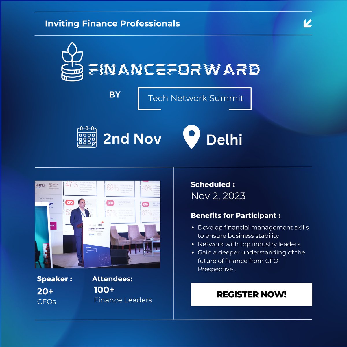 TechNetSum's tweet photo. Unlocking Financial Opportunities: #FinanceSummit Delhi 2023
https://t.co/0g6RIww5xn

#CFO #Finance #Economy #financeleaders #GST #Tax #Compliance #Event #Technetworksummit https://t.co/e5b6UtIgYC
