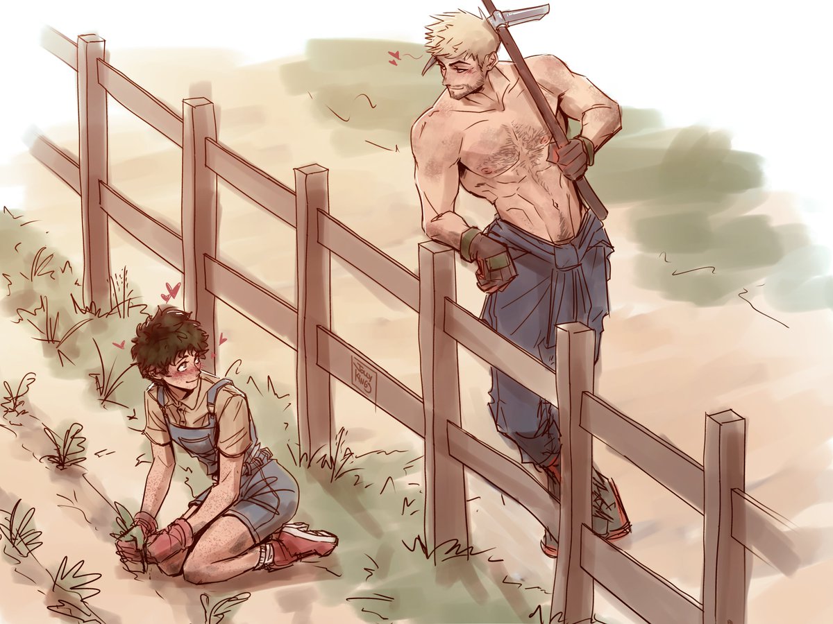 ONE MOOOOREEEE 🥳🥳🥳
This time for <a href="/huligantweets/">Huligan ༶╹ᴗ╹༶🌌</a> and it's Farmer Deku and Miner Baku 😌💕
(as u can see, I got a little carried away lol)
BUT CMON THIS TROPE IS SO GOOD

Oh, and I discovered that there's a fic too 👀✨
archiveofourown.org/works/40564488…
