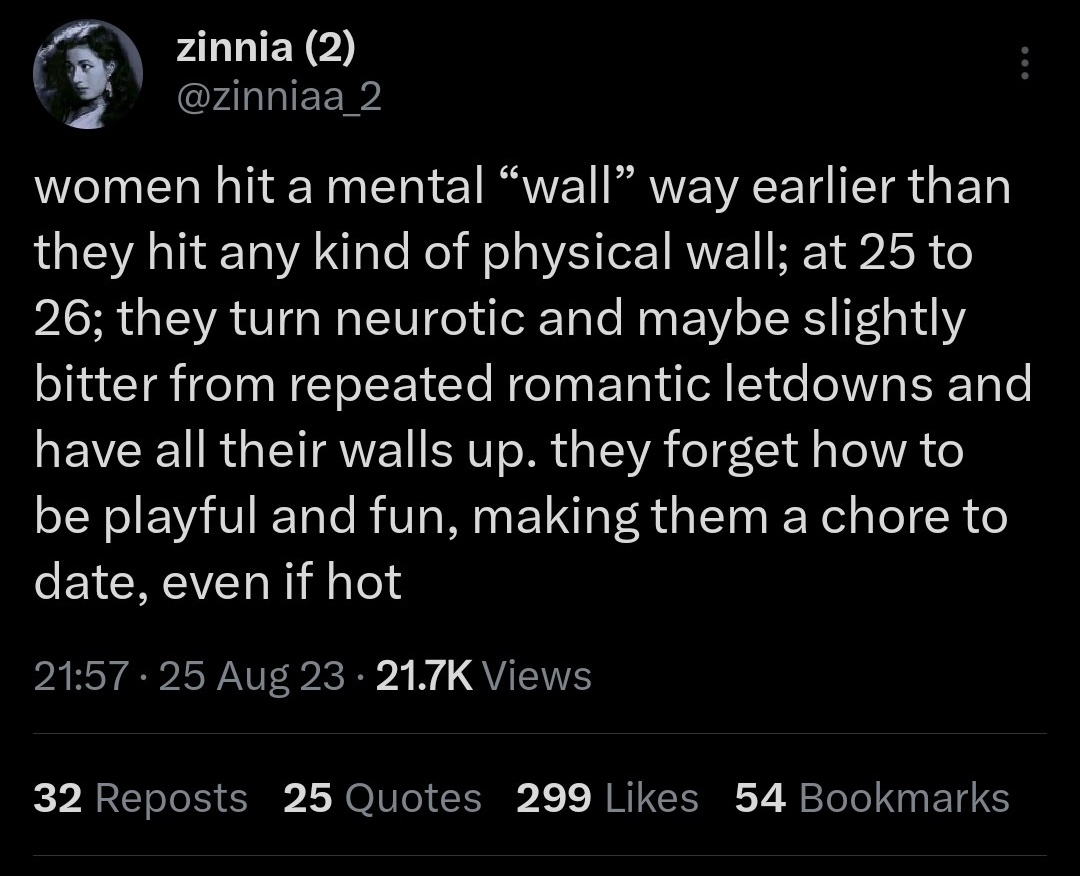This is why 
Higher the body count
Harder to pair bond