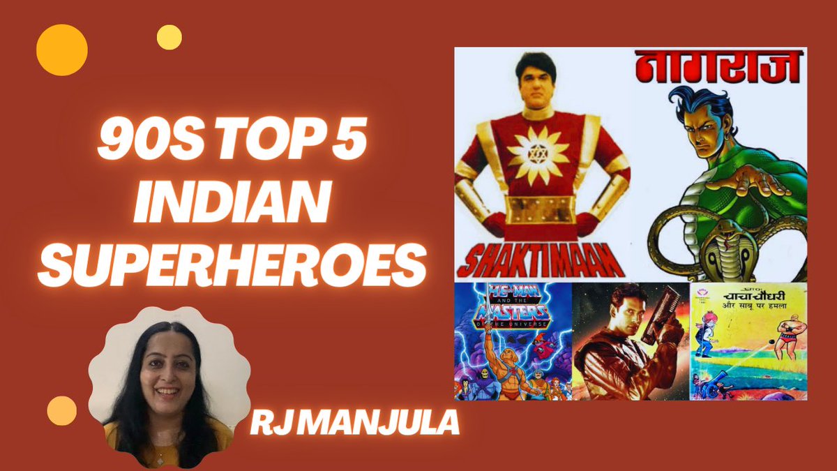 RJManjula's tweet photo. #90stop5indiansuperheroes on my YouTube channel #rjmanjula on https://t.co/rh7pOhORIs
#90ssuperheroes #indiansuperheroes #90ssuperhero #indiansuperhero #hemanandthemastersoftheuniverse #heman #captainvyom #chachachaudhary #sabu #chachachaudharyaursabukajuta #nagraj #shaktiman https://t.co/jIlLuTf5PB