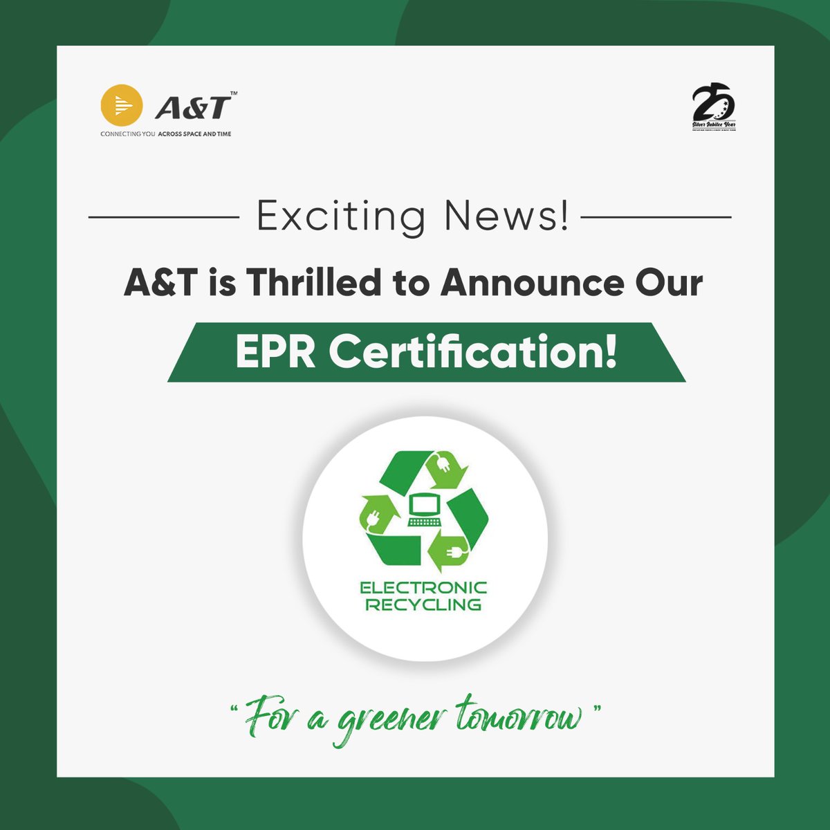 We have officially received our Extended Producer Responsibility (EPR) certification under the E-Waste (Management) Rules, 2022!

What does this mean for us and for YOU?

We are committed to managing our electronic waste responsibly. 
#epr #eprcertification #electronicwaste