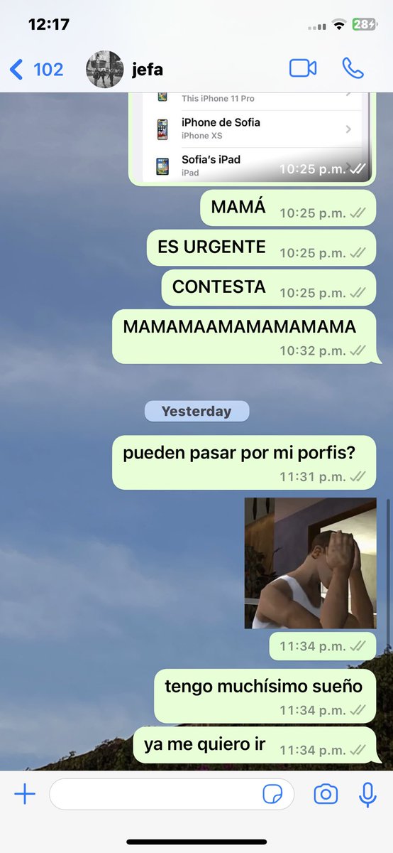 aquí se ve lo mucho que mi mamá se preocupa por mi 😔
(ayer acabe llegando sola a mi casa porque nunca me contesto)
