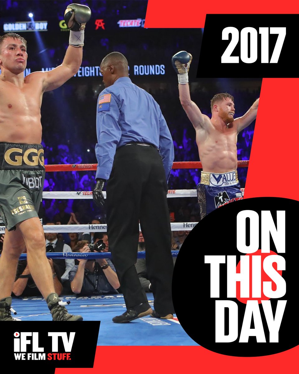 IFLTV's tweet photo. 🗓 ON THIS DAY in 2017...
Canelo Alvarez & Gennady Golovkin battled it out to a split-decision draw in Las Vegas 💥
How did you score the fight? 👀
#CaneloGGG | #CaneloAlvarez | #BoxingFans https://t.co/YsEAT6JPra