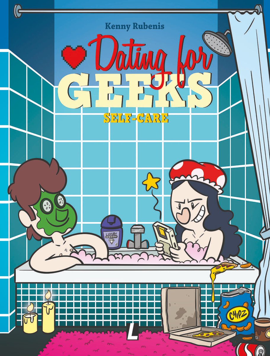 stripland_BENL's tweet photo. De gagreeks #DatingForGeeks mag dan wel tot een eind komen in 2024, de verzameling in albumvorm hebben we gelukkig nog te goed. #SelfCare is het 15de album en verschijnt komende week. #L #KennyRubenis https://t.co/neram2baB0