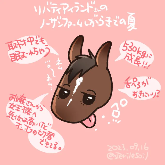 ウイニング競馬の取材の時のおネムなリバティアイランドさんが可愛かったので。
それにしても大きく育ちましたね😳 