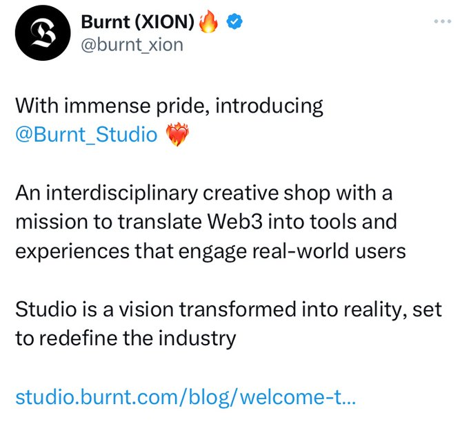 icomars's tweet photo. @burnt_xion has launched @burnt_studio
BurntStudio is a shop dedicated to building products that expand the perception, definition and scale of Web3.

https://t.co/tshIFtNffH

#icomars @icomars #Crypto #InvestInCrypto https://t.co/7s6U0qetJe