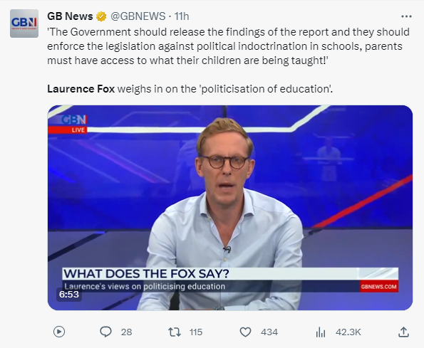nelsabbey's tweet photo. GB “News” presenter tweets that a Black man should “f*** off back to Jamaica”, and returns to work like nothing happened. This is the bastardisation of British journalism and media. And the re-normalisation of racism. Shocked the former head of Sky News condemned the ad boycott. https://t.co/bUHEZyJlDj