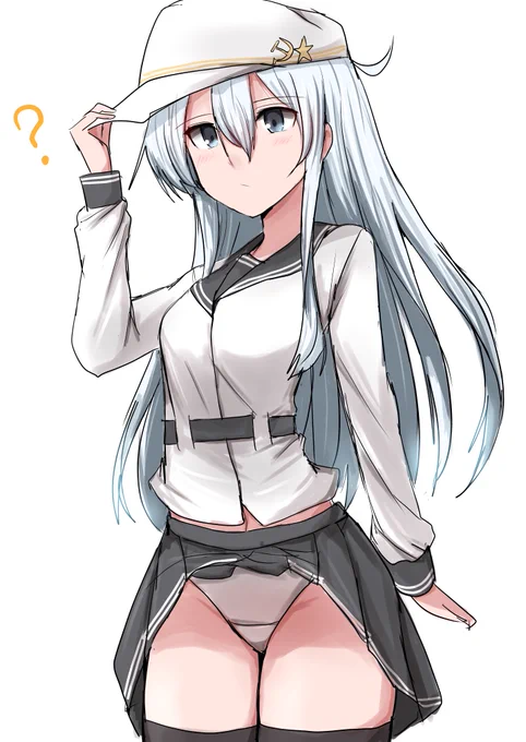 お題の済ました顔してるけどスカートがパンツに巻き込まれてパンツ丸出しになっているヴェールヌイです。 