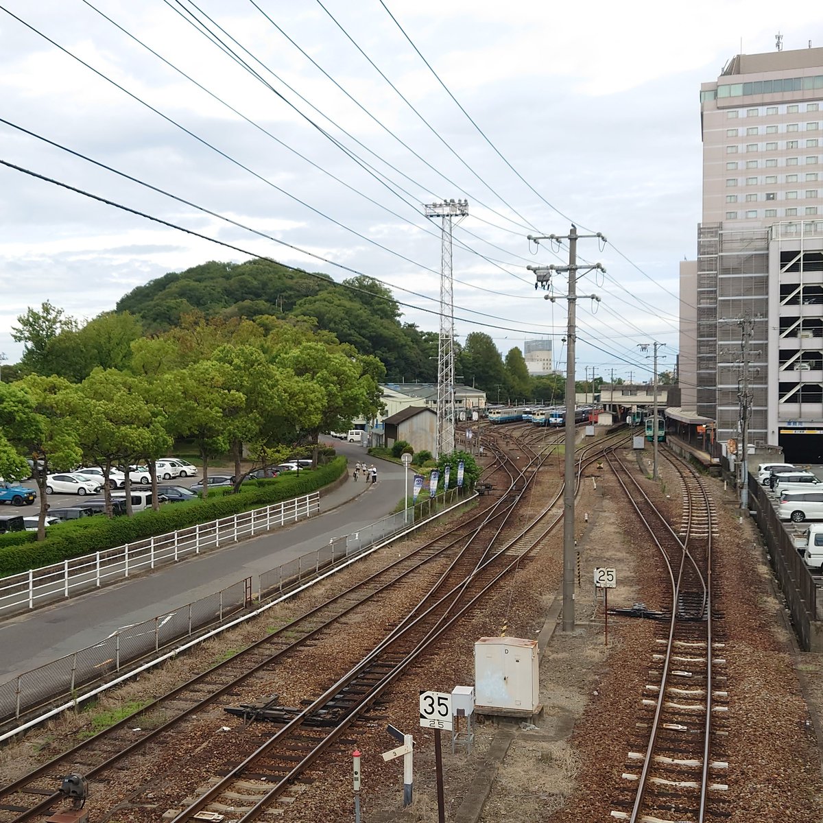 歩道橋の上から