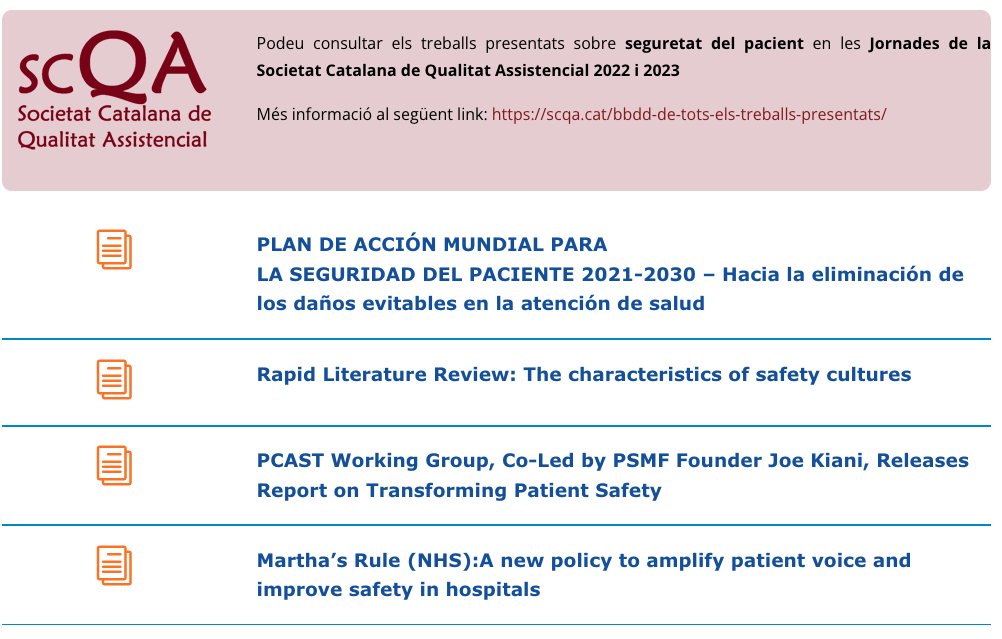 🔍 Al nostre web especial Dia de la Seguretat del Pacient trobaràs articles recomanats pels nostres socis i sòcies, activitats relacionades amb aquesta jornada i, fins i tot, un parell de concursos. No t'ho perdis!

➕ mtr.cool/afsfpwuqby

#SeguretatdelPacient