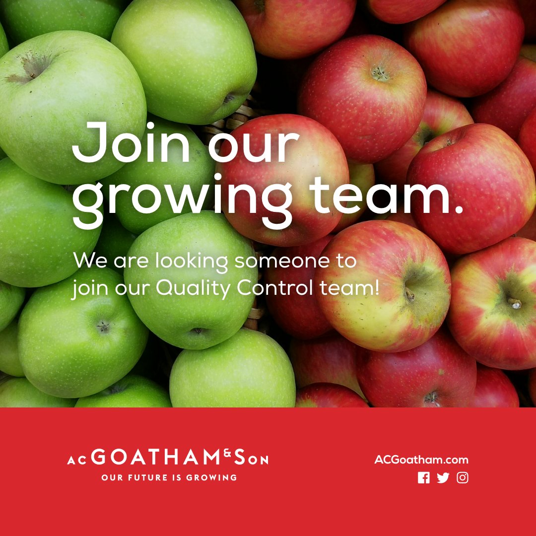 We are recruiting!

To apply for a Quality Control role, please visit our website acgoatham.com/jobs 

#Apply #Jobs #Kent #Warehouse