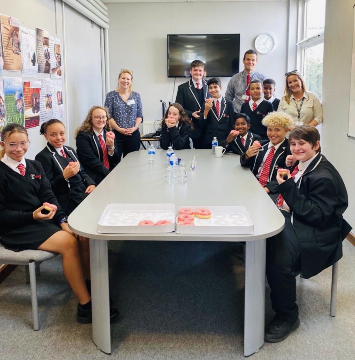 KAKempston's tweet photo. Friday celebrations with some of our year 7 and 8 pupils, our Chair of Governors, Head of School and Deputy Head of Year. Another fantastic week, enjoy your weekends. https://t.co/5WOUtpLK2y