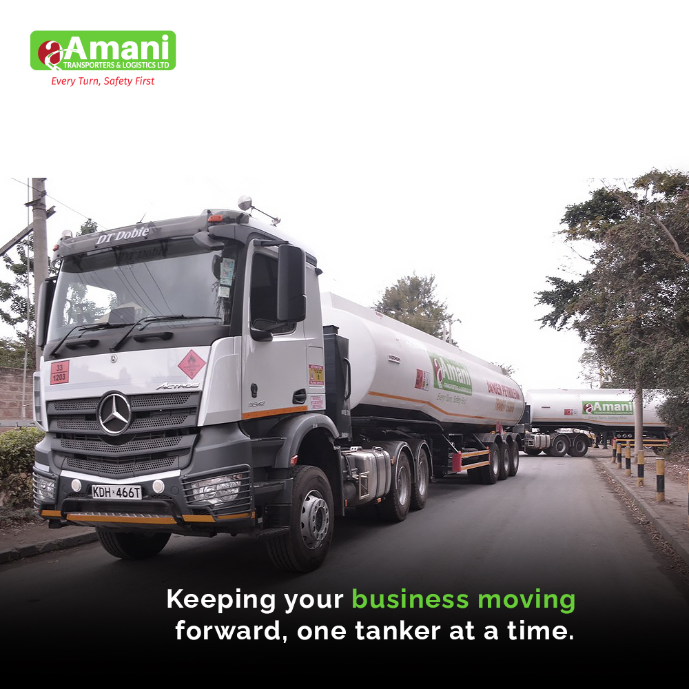 AmaniTransport's tweet photo. Amani Transport and Logistics' growing fleet of fuel tankers is your trusted partner in delivering flexibility, safety, and efficiency to your supply chain. #HapaniKazitu

Count on us for end-to-end fuel logistics solutions. #TransportLogistics https://t.co/dnfNXLwk5b