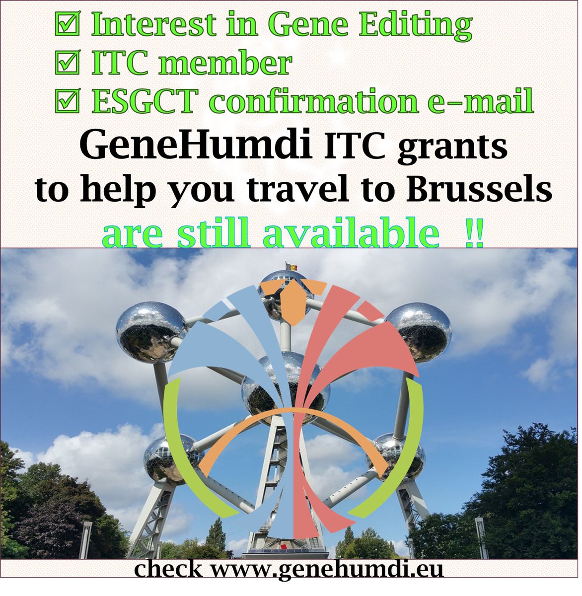 GeneHumdi  meeting travel grants to help ITC members willing to attend the ESGCT Meeting are still available!
Learn more about them here: genehumdi.eu/second-call-fo…