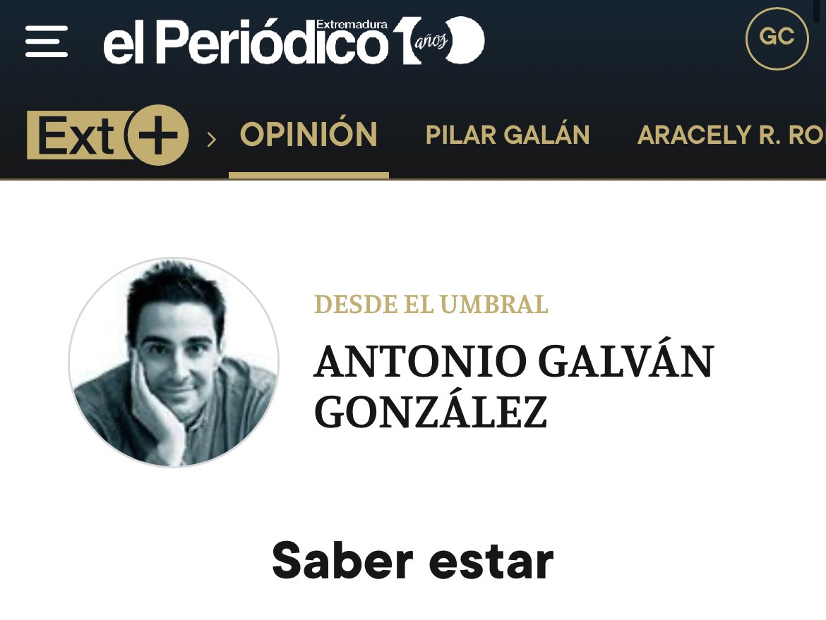 AGalvanGonzalez's tweet photo. Mi columna de esta semana en El Periódico Extremadura: “Saber estar” 👉 https://t.co/3jugbkPtjx 👉👉 https://t.co/hpV4N4J8pU https://t.co/cSYTavLMPq