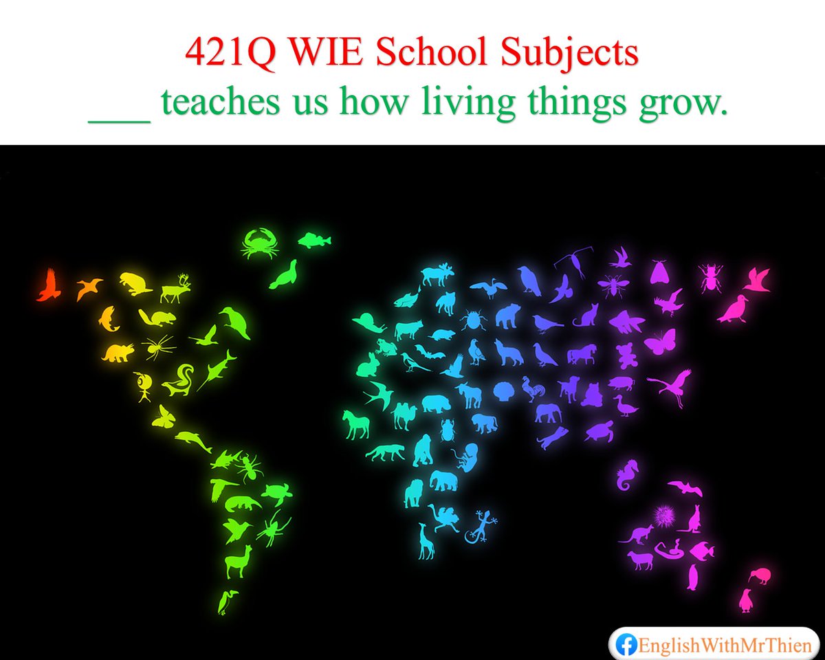 PassionForEng's tweet photo. 421Q WIE School Subjects
___ teaches us how living things grow. https://t.co/NZplpnEdLv