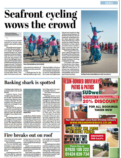 Here's amazing coverage we got this week for  our @bicycleballet show in Hastings! Loads of lovely pics 😍😍😍

And dont forget, Bicycle Ballet is in Newhaven this morning for a free bike workshop 10.30am-12.30pm with <a href="/heritageopenday/">Heritage Open Days</a> <a href="/HeritageFundL_S/">The National Lottery Heritage Fund London & South</a>  

eventbrite.co.uk/e/bicycle-ball…