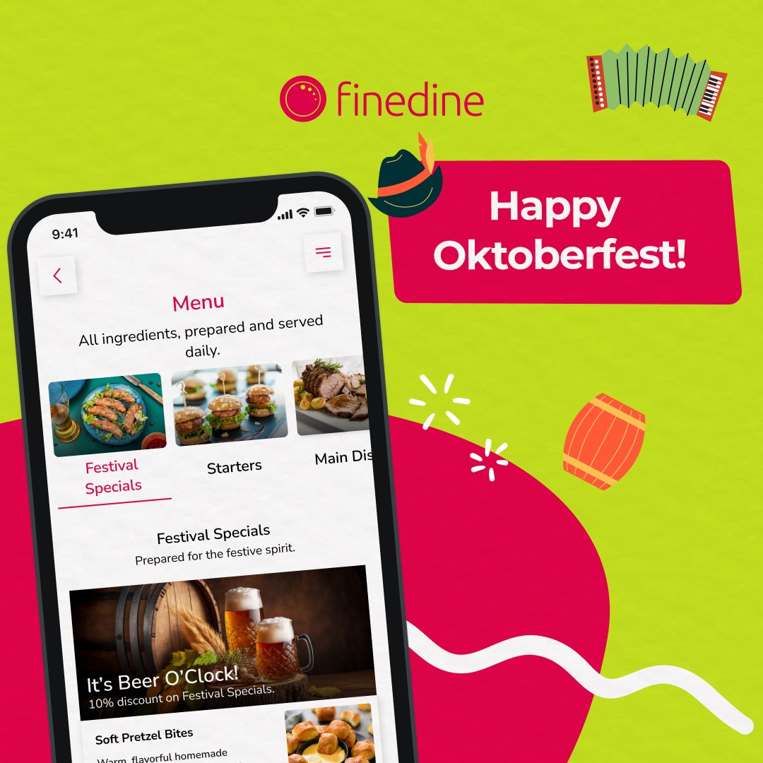 Happy Oktoberfest! 🍻🥨 Elevate your festivities by customizing special Oktoberfest menus, adding mouthwatering photos, and crafting the perfect designs for this joyous occasion with FineDine. For further details, please explore our website. #finedinemenu #Oktoberfest