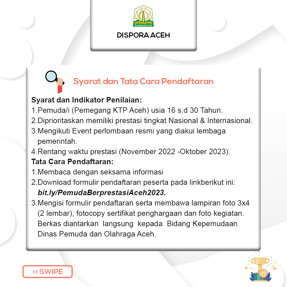 dispora_aceh2's tweet photo. Pemilihan Pemuda Berprestasi Provinsi Aceh
https://t.co/gzGvvqkxwj https://t.co/UTwOkcufXz