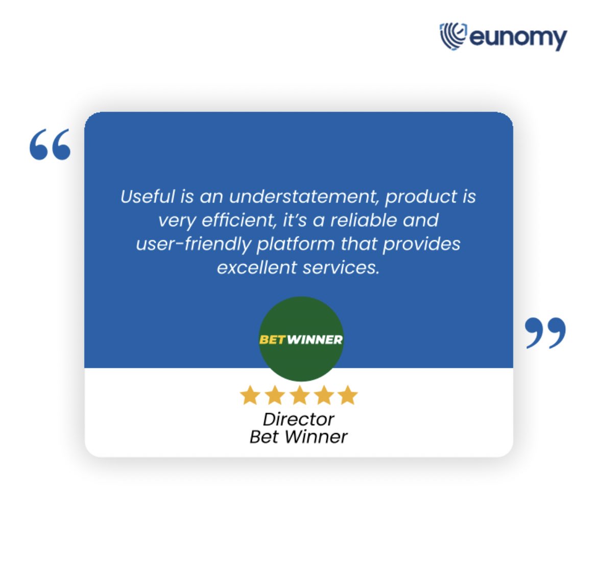 eunomy_io's tweet photo. Nothing makes us happier than hearing from our satisfied customers! Check out what they have to say about their experiences with us 

Don't miss out on our latest news and products - come on board to Eunomy today! 

Contact us at info@eunomy.io https://t.co/VrP34Bxako
