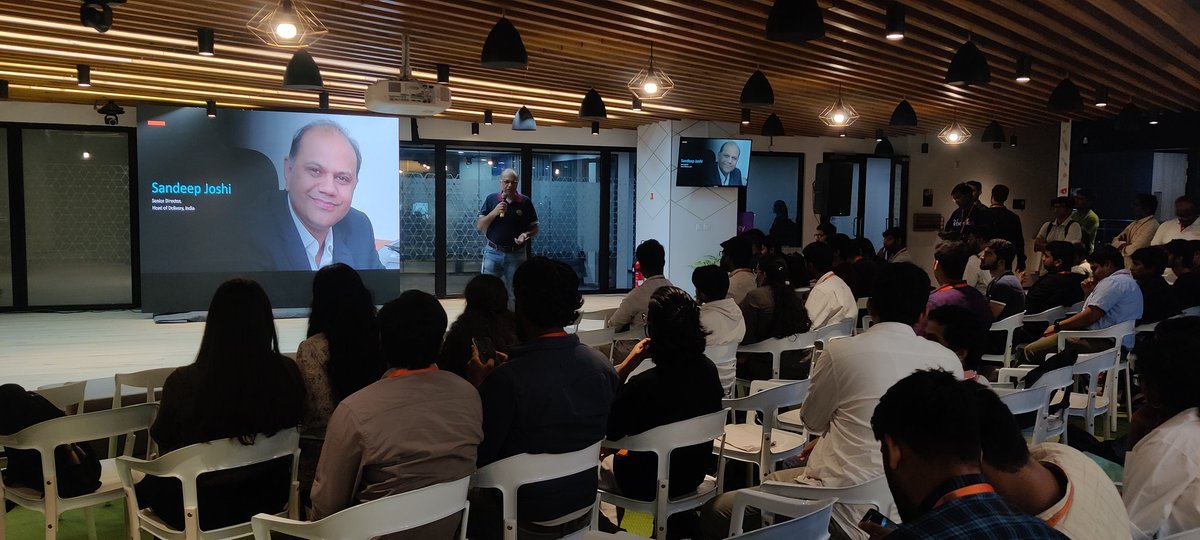 HydTechEvents's tweet photo. Sandeep Joshi, Head of Delivery , @EPAM_India , sharing EPAM's journey with the attendees #TechScape https://t.co/5k0H061tQM