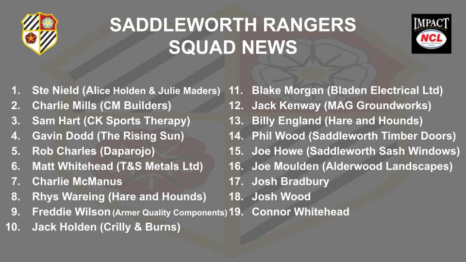 SaddRangers's tweet photo. Team news ahead of today's @OfficialNCL Div Two game with @MytonWarriors https://t.co/bRDytERkhc